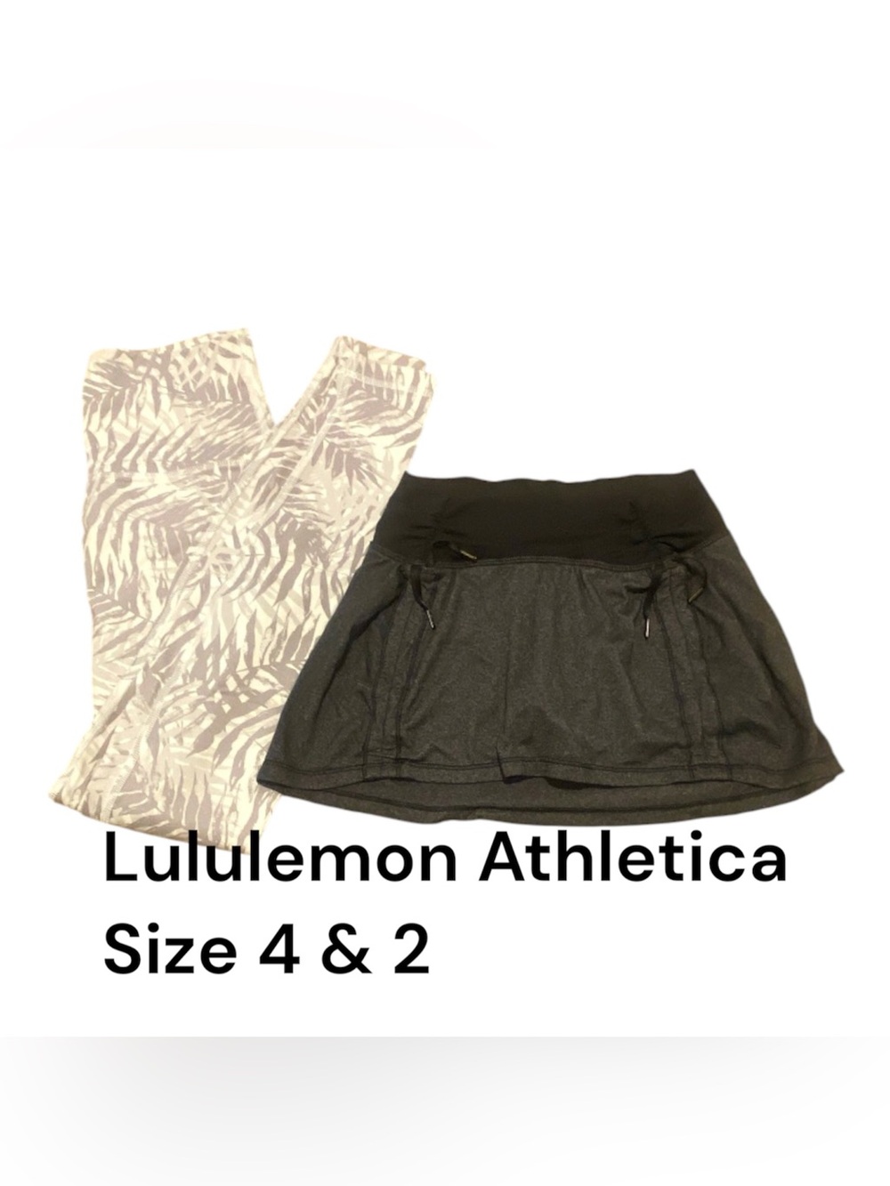 lululemon athletica Black Heathered Skirt and Yoga legging high rise ankle